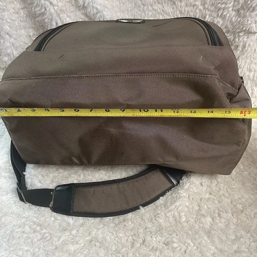 Jaguar Heavy duty Brown & Black fabric Medium duffle bag silver tone hardwares